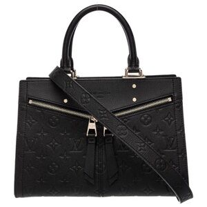Louis Vuitton Black Monogram Embossed Satchel with Detachable Strap.